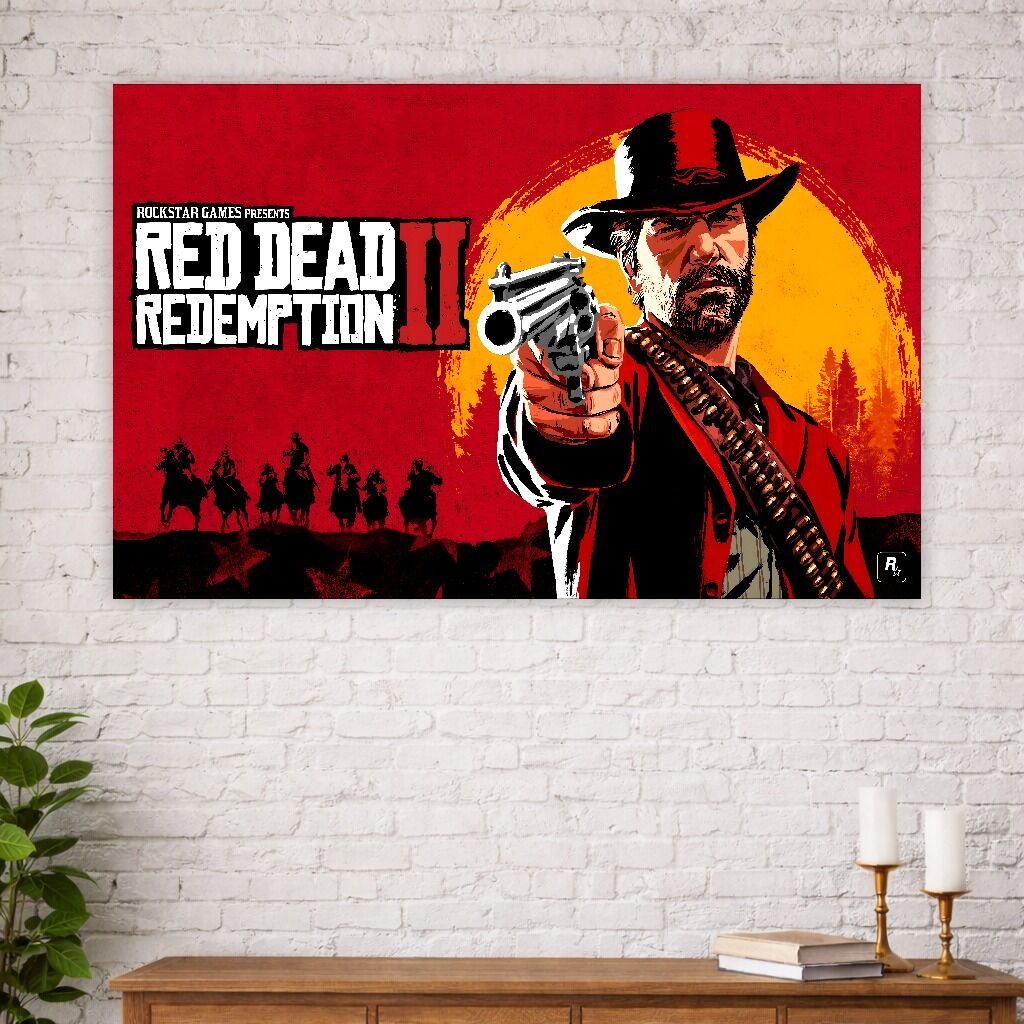 Red Dead Redemption 2 Temalı Duvar Örtüsü – Western Tarzı Dekoratif Dijital Baskı