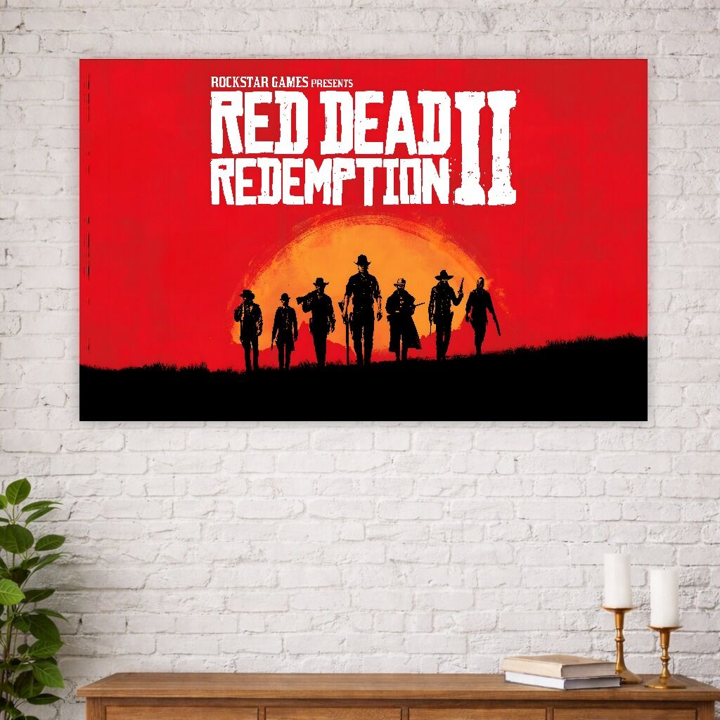 Red Dead Redemption 2 Gün Batımı Temalı Duvar Örtüsü – Dekoratif Dijital Baskı